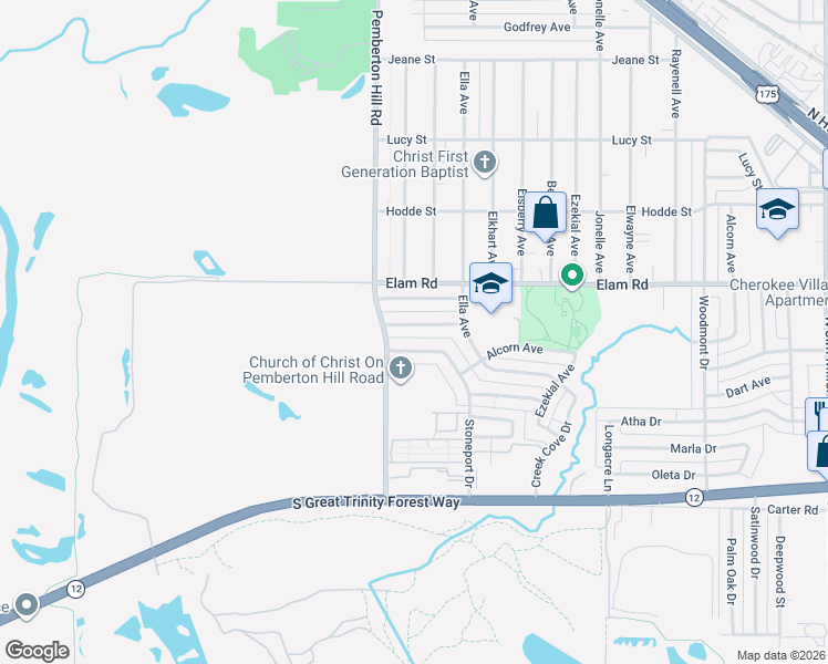 map of restaurants, bars, coffee shops, grocery stores, and more near 384 Stoneport Drive in Dallas