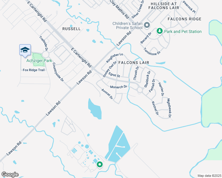 map of restaurants, bars, coffee shops, grocery stores, and more near 3005 Blue Heron Drive in Mesquite