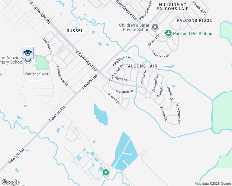 map of restaurants, bars, coffee shops, grocery stores, and more near 4733 Monarch Drive in Mesquite