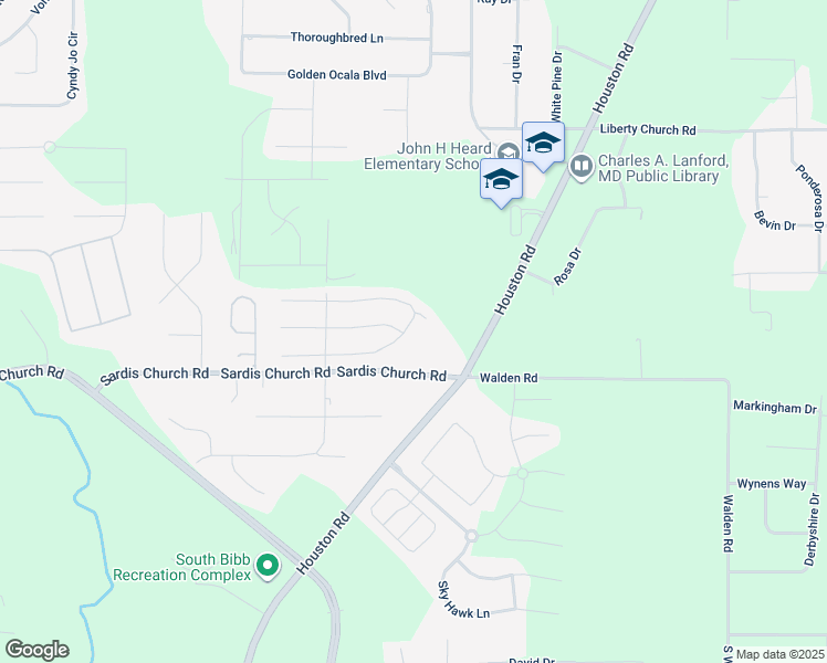 map of restaurants, bars, coffee shops, grocery stores, and more near 144 Sarakay Circle in Macon