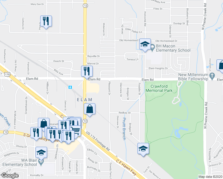 map of restaurants, bars, coffee shops, grocery stores, and more near 410 Pleasant Drive in Dallas