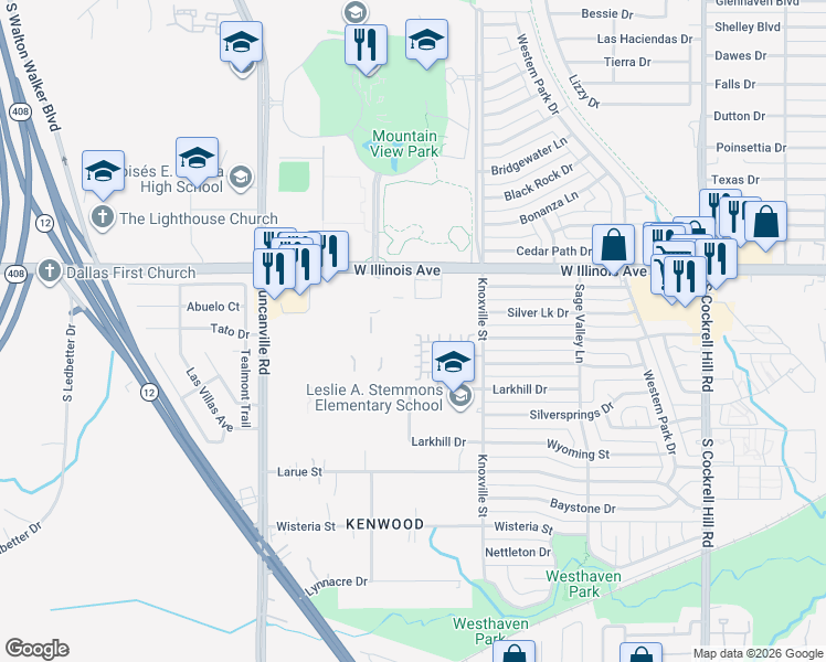 map of restaurants, bars, coffee shops, grocery stores, and more near 715 Jalisco Plaza in Dallas