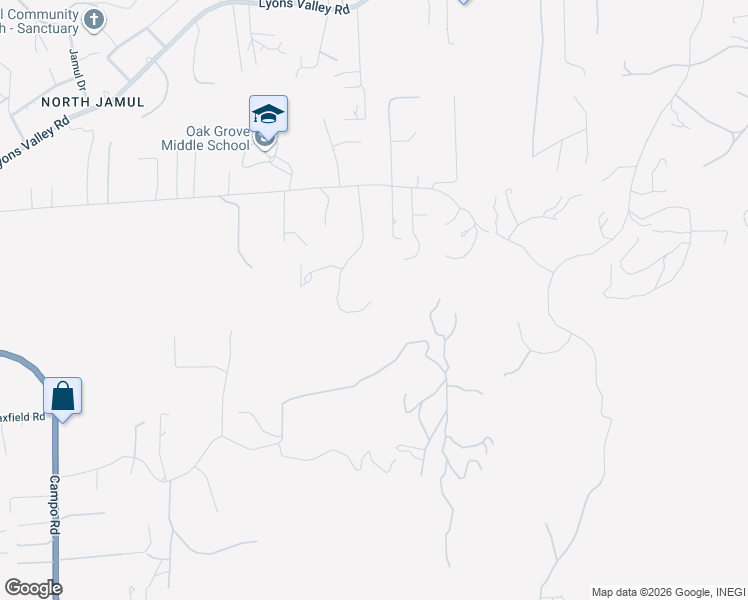 map of restaurants, bars, coffee shops, grocery stores, and more near 2951 Miramontes Road in Jamul