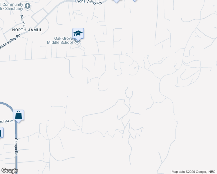map of restaurants, bars, coffee shops, grocery stores, and more near 2951 Miramontes Road in Jamul