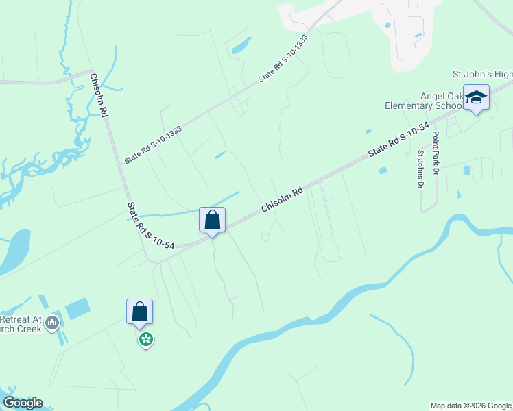 map of restaurants, bars, coffee shops, grocery stores, and more near 5937 Chisolm Road in Johns Island