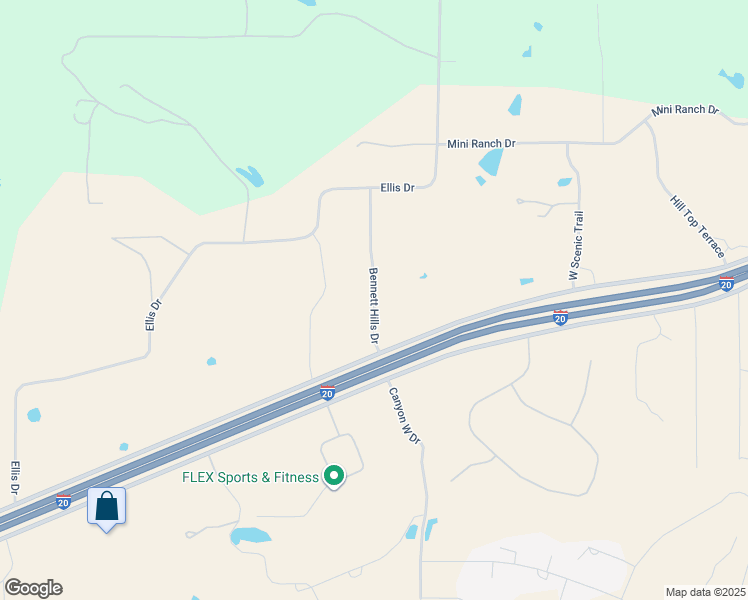 map of restaurants, bars, coffee shops, grocery stores, and more near 123 Bennett Hills Drive in Weatherford