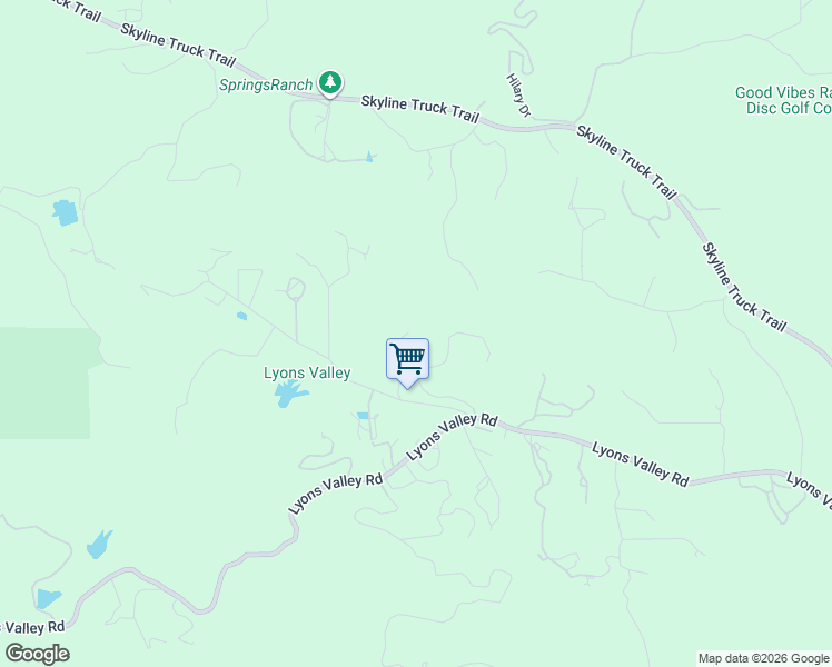 map of restaurants, bars, coffee shops, grocery stores, and more near 17620 Lyons Valley Road in Jamul