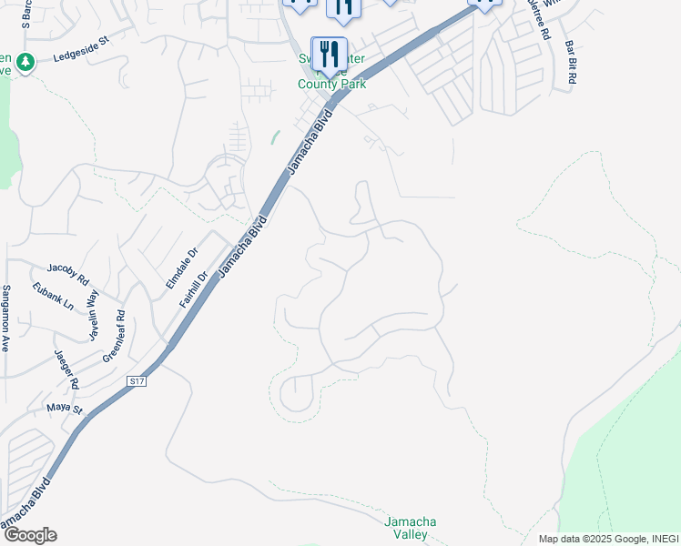 map of restaurants, bars, coffee shops, grocery stores, and more near 2504 Valley Waters Court in Spring Valley