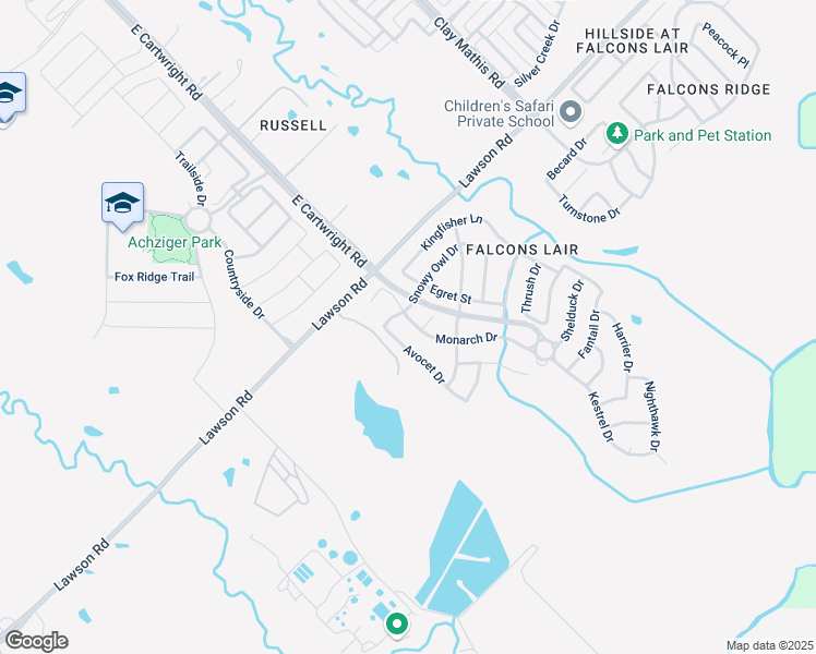 map of restaurants, bars, coffee shops, grocery stores, and more near 3004 Snowy Owl Drive in Mesquite