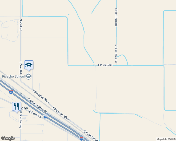 map of restaurants, bars, coffee shops, grocery stores, and more near 7561 East Phillips Road in Eloy