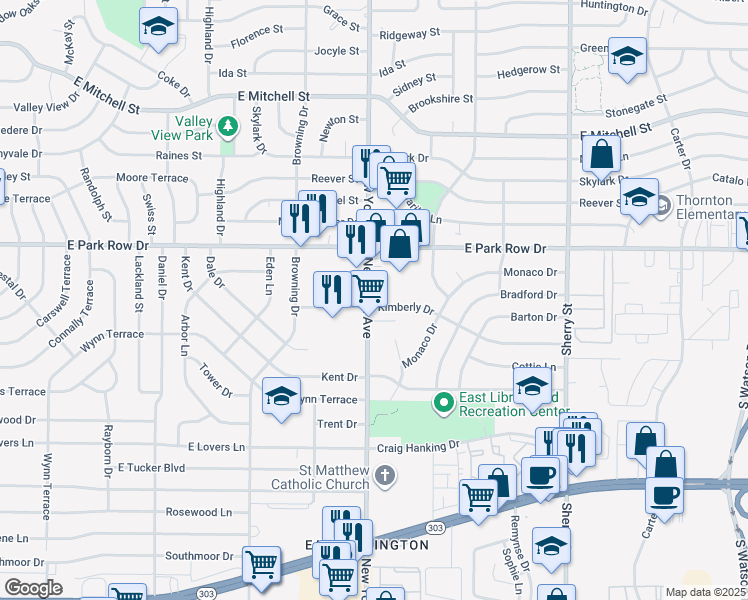 map of restaurants, bars, coffee shops, grocery stores, and more near 1631 New York Avenue in Arlington