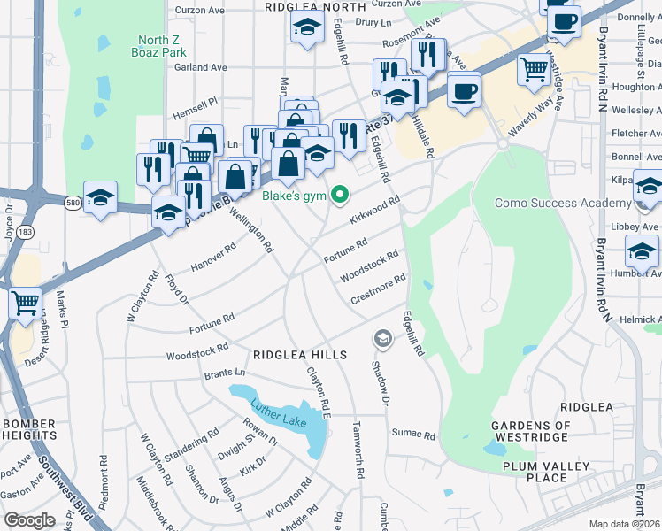 map of restaurants, bars, coffee shops, grocery stores, and more near 6491 Fortune Road in Fort Worth