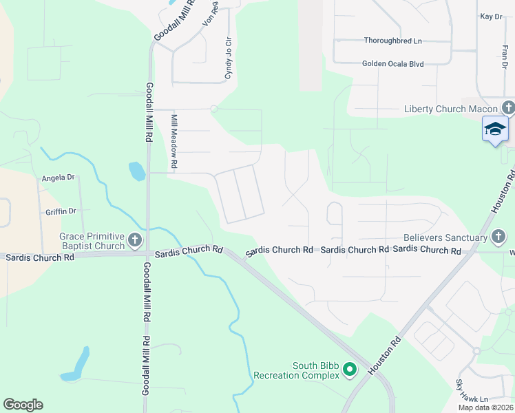 map of restaurants, bars, coffee shops, grocery stores, and more near 6999 Andalusia Drive in Macon