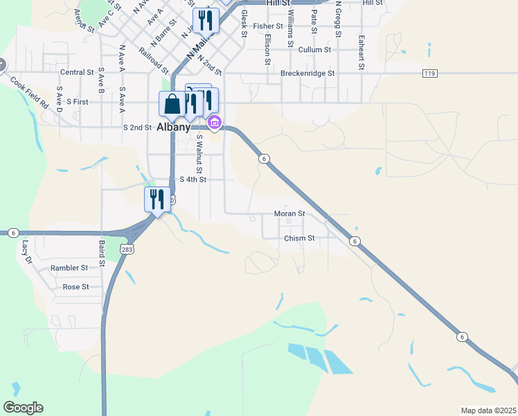 map of restaurants, bars, coffee shops, grocery stores, and more near 124 Moran Street in Albany