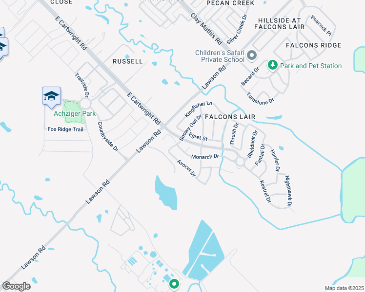 map of restaurants, bars, coffee shops, grocery stores, and more near 3004 Snowy Owl Drive in Mesquite