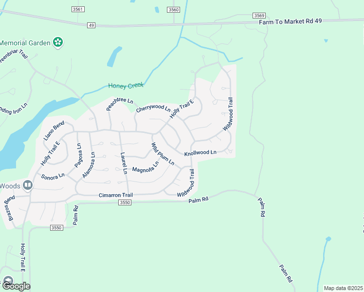 map of restaurants, bars, coffee shops, grocery stores, and more near 377 Cherrywood Lane in Holly Lake Ranch