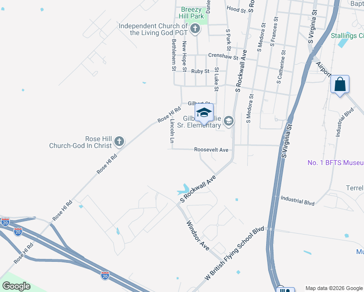 map of restaurants, bars, coffee shops, grocery stores, and more near 438 Roosevelt Avenue in Terrell