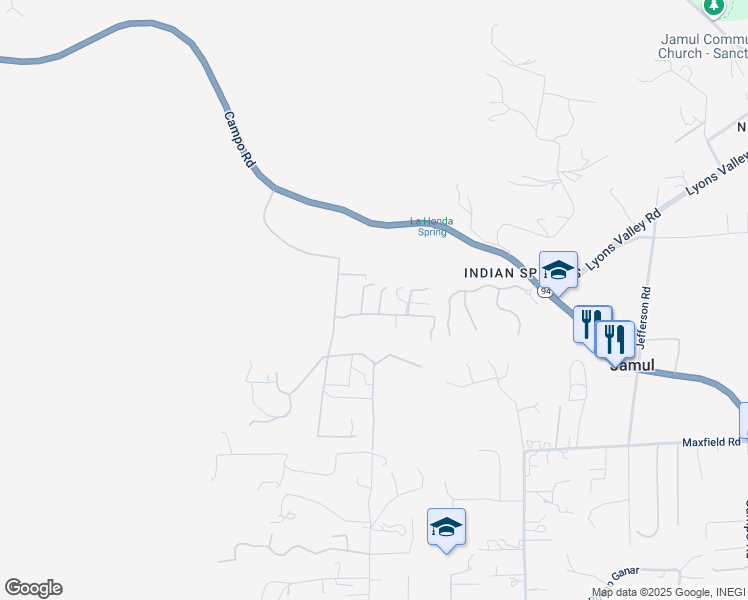 map of restaurants, bars, coffee shops, grocery stores, and more near 13944 Vista Sage Place in Jamul