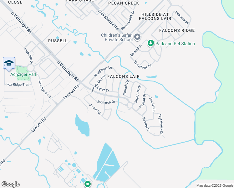 map of restaurants, bars, coffee shops, grocery stores, and more near 4813 Egret Street in Mesquite