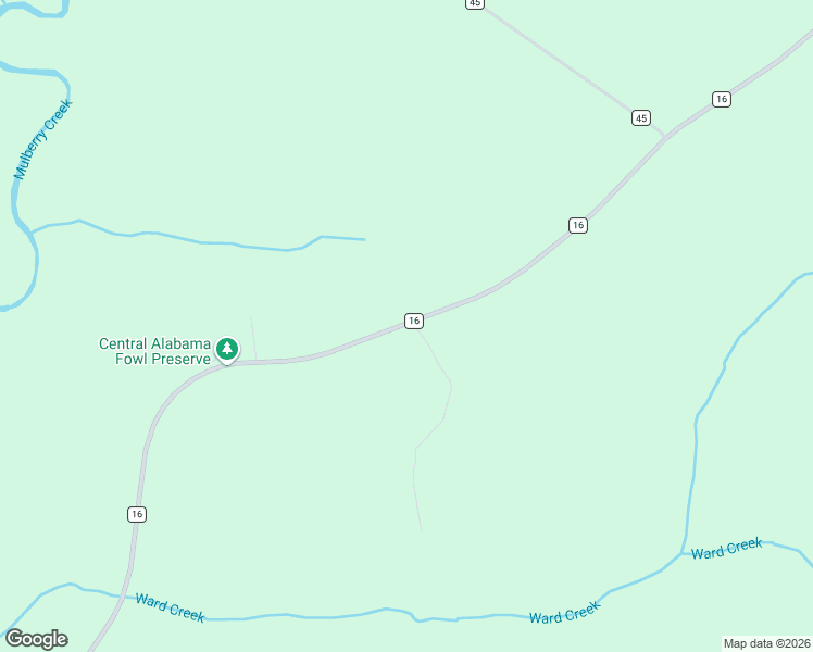 map of restaurants, bars, coffee shops, grocery stores, and more near 17084-17194 County Road 16 in Maplesville