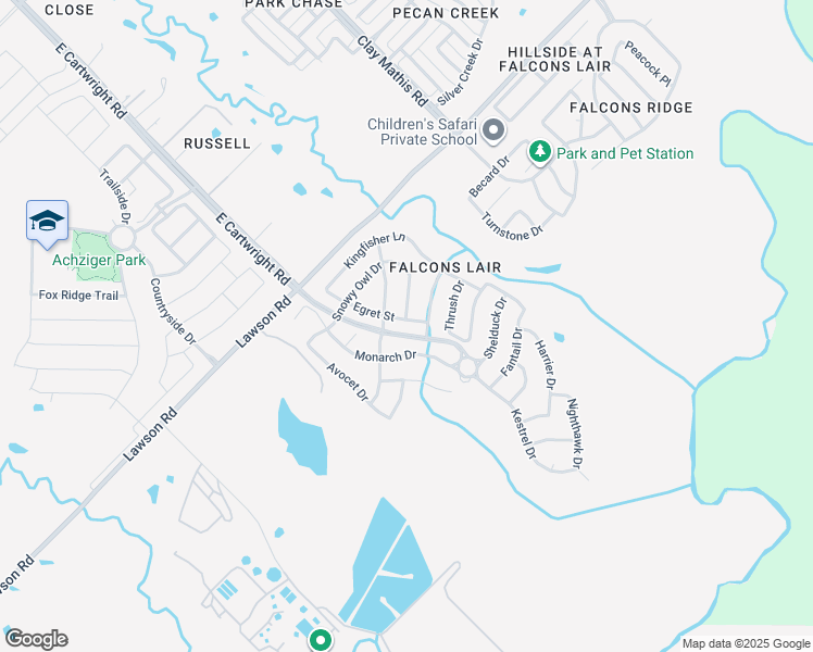 map of restaurants, bars, coffee shops, grocery stores, and more near 4813 Egret Street in Mesquite