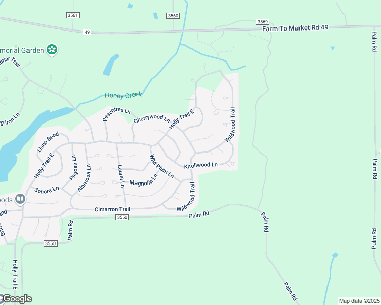 map of restaurants, bars, coffee shops, grocery stores, and more near 377 Cherrywood Lane in Holly Lake Ranch