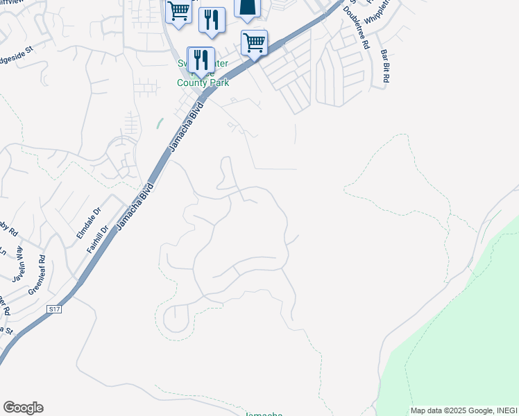 map of restaurants, bars, coffee shops, grocery stores, and more near 10404 Magical Waters Court in Spring Valley