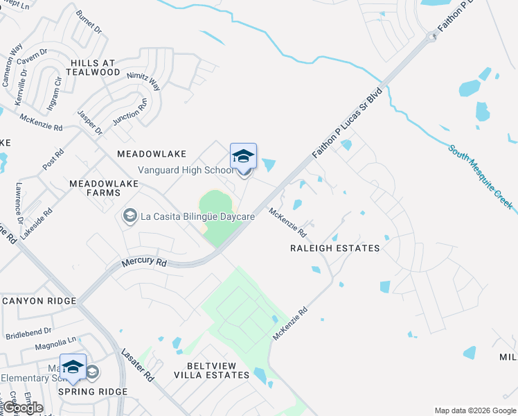 map of restaurants, bars, coffee shops, grocery stores, and more near 4215 Faithon P Lucas Sr Boulevard in Mesquite