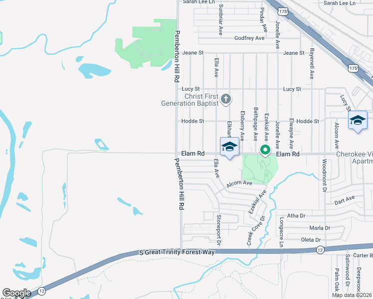 map of restaurants, bars, coffee shops, grocery stores, and more near 6115 Capestone Drive in Dallas