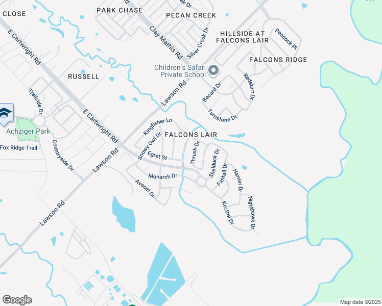 map of restaurants, bars, coffee shops, grocery stores, and more near 2821 Thrush Drive in Mesquite