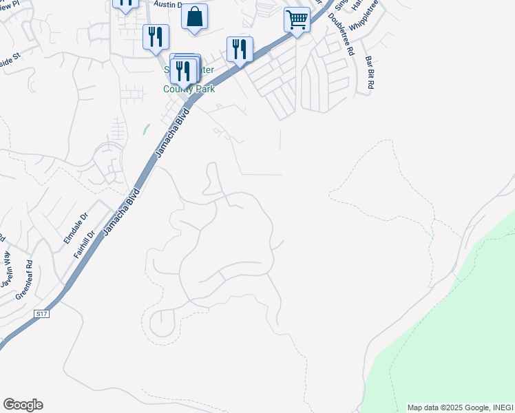map of restaurants, bars, coffee shops, grocery stores, and more near 10404 Magical Waters Court in Spring Valley