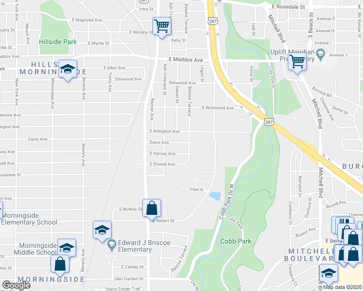 map of restaurants, bars, coffee shops, grocery stores, and more near 1745 Davis Avenue in Fort Worth