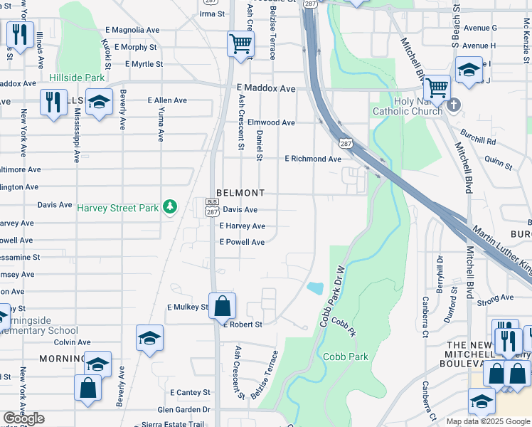 map of restaurants, bars, coffee shops, grocery stores, and more near 1745 Davis Avenue in Fort Worth