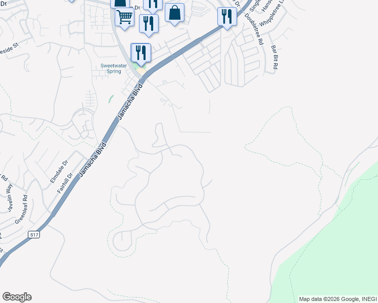 map of restaurants, bars, coffee shops, grocery stores, and more near 2447 Pointe Parkway in Spring Valley