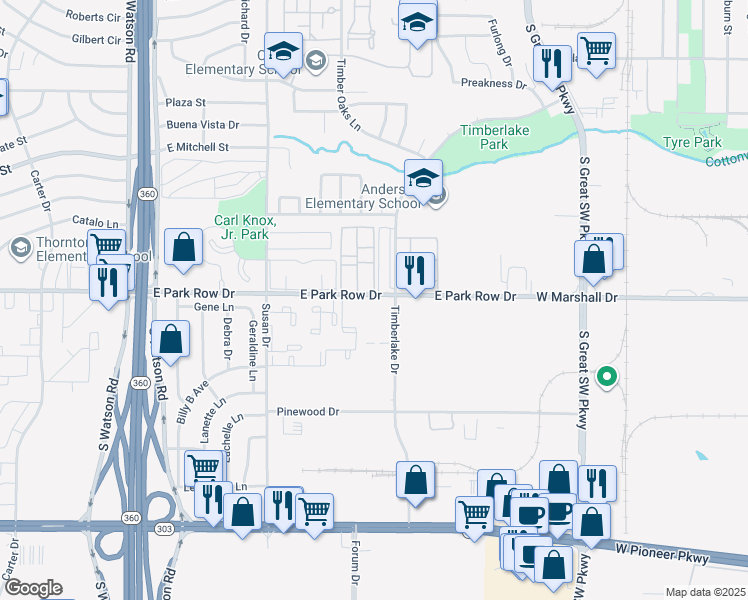 map of restaurants, bars, coffee shops, grocery stores, and more near 99 Constitution Parkway in Arlington
