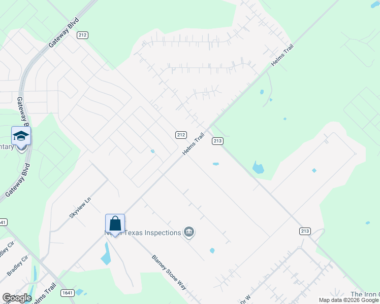 map of restaurants, bars, coffee shops, grocery stores, and more near 10011 Fireside Lane in Forney