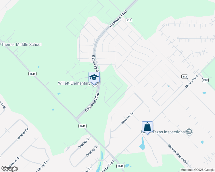 map of restaurants, bars, coffee shops, grocery stores, and more near 13265 Clearview Drive in Forney