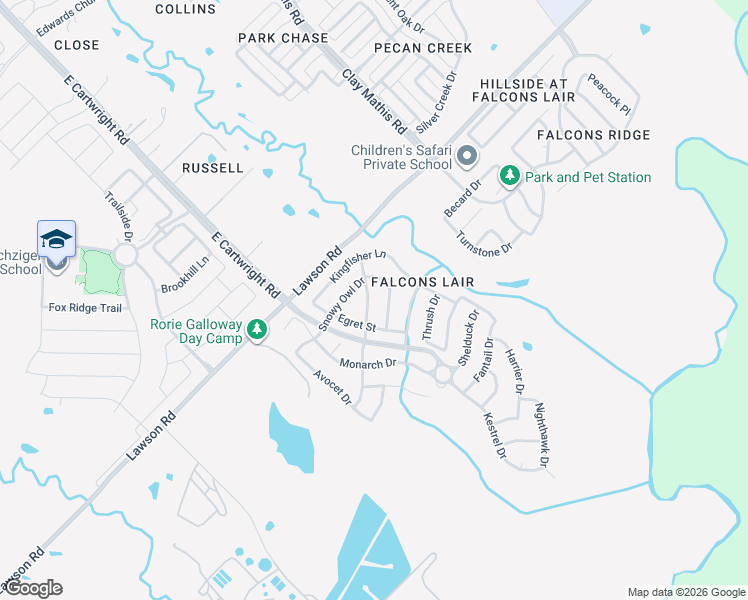 map of restaurants, bars, coffee shops, grocery stores, and more near 2816 Blue Heron Drive in Mesquite