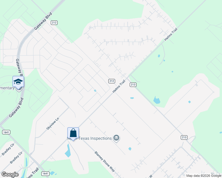 map of restaurants, bars, coffee shops, grocery stores, and more near 10011 Fireside Lane in Forney