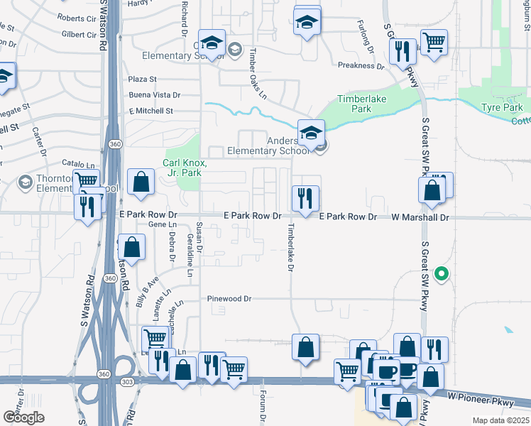 map of restaurants, bars, coffee shops, grocery stores, and more near 99 Constitution Parkway in Arlington