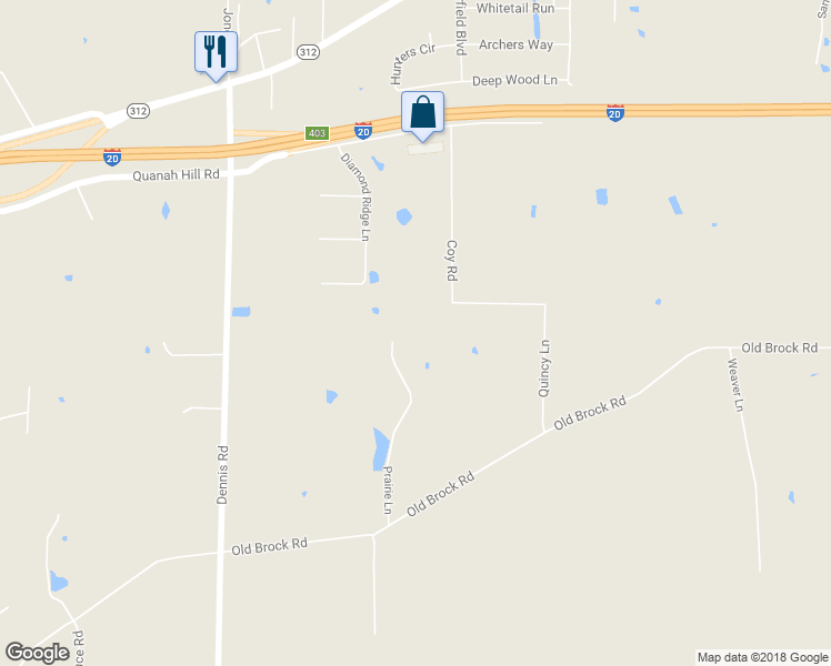 map of restaurants, bars, coffee shops, grocery stores, and more near 150 Prairie Lane in Weatherford