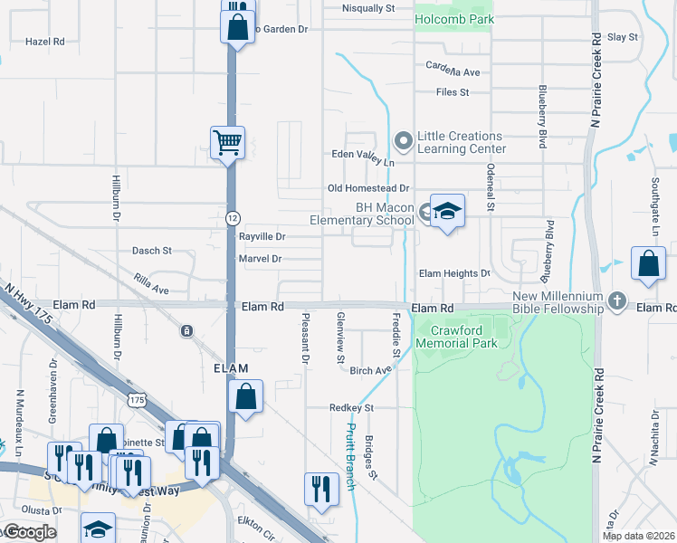map of restaurants, bars, coffee shops, grocery stores, and more near 538 Pleasant Dr in Dallas