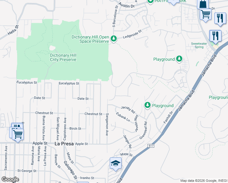 map of restaurants, bars, coffee shops, grocery stores, and more near 10480 Celestial Waters Drive in Spring Valley