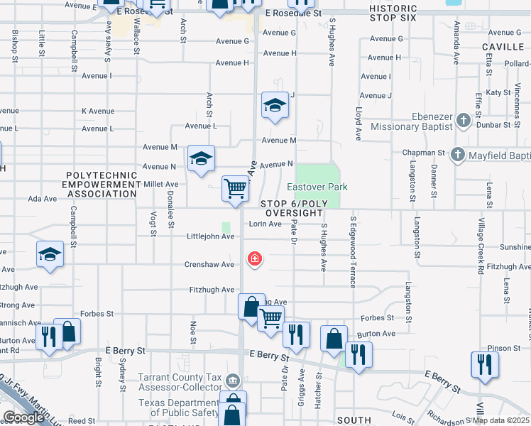 map of restaurants, bars, coffee shops, grocery stores, and more near 4224 Ramey Avenue in Fort Worth