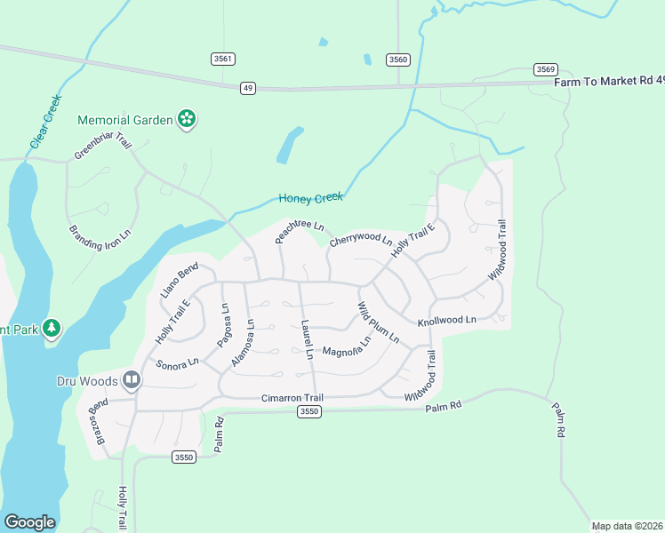 map of restaurants, bars, coffee shops, grocery stores, and more near 130 Cherrywood Lane in Holly Lake Ranch