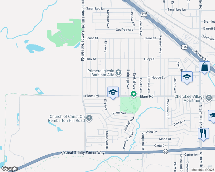 map of restaurants, bars, coffee shops, grocery stores, and more near 534 Ella Avenue in Dallas