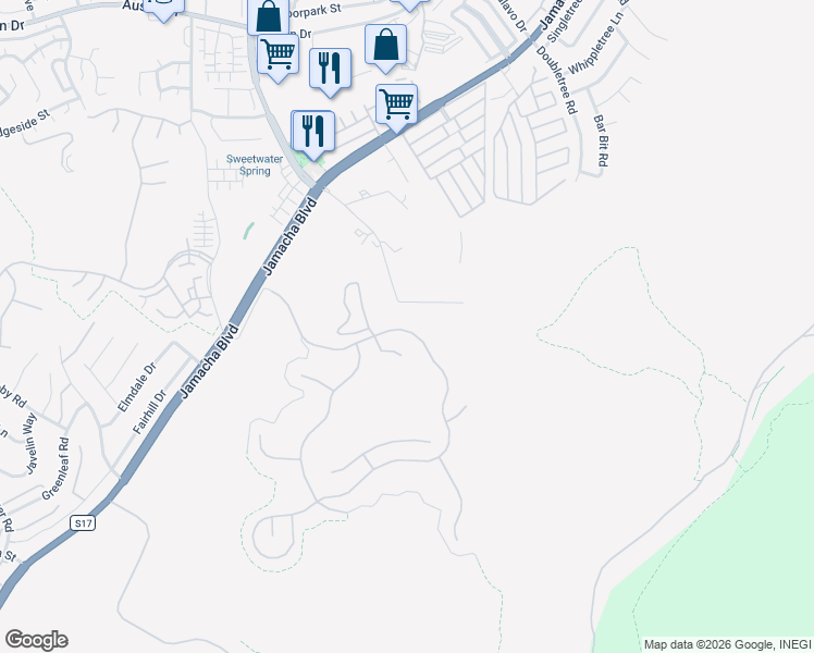 map of restaurants, bars, coffee shops, grocery stores, and more near 2447 Pointe Parkway in Spring Valley