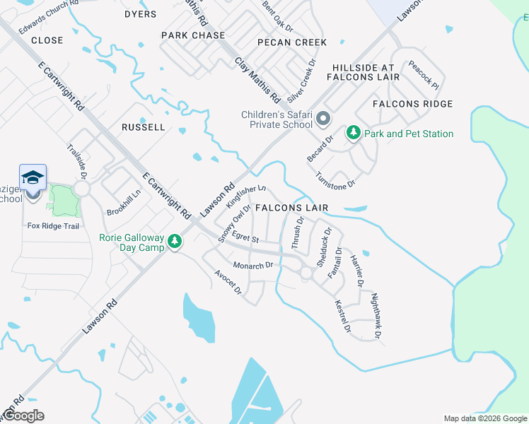 map of restaurants, bars, coffee shops, grocery stores, and more near 2805 Turtle Dove Lane in Mesquite