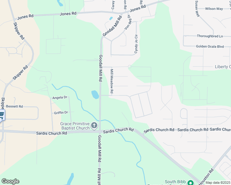 map of restaurants, bars, coffee shops, grocery stores, and more near 124 Goodall Woods Drive in Macon