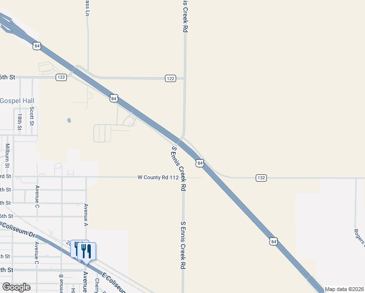 map of restaurants, bars, coffee shops, grocery stores, and more near 26 East County Road 112 in Snyder